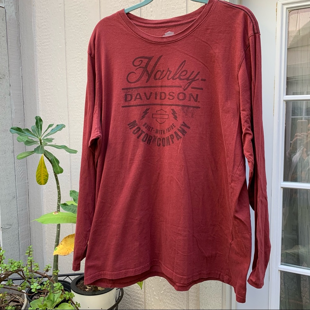 Harley Davidson long sleeve shirt size 2XL color: burgundy